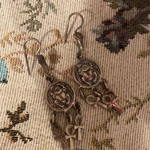 Sterling scarab patina earrings
